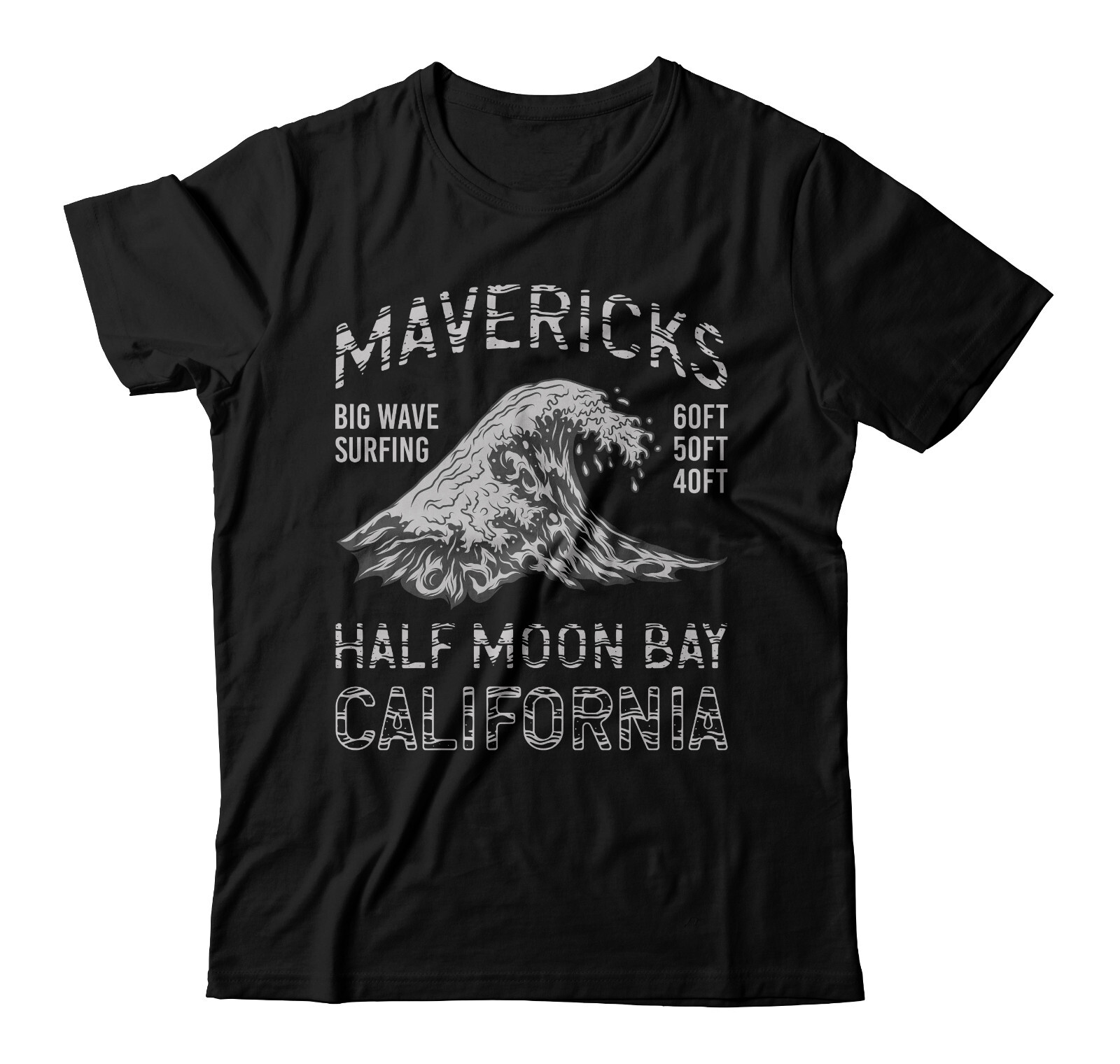Mavericks Half Moon Bay California Big Wave Surfing Short-Sleeve Unisex T-Shirt gallery