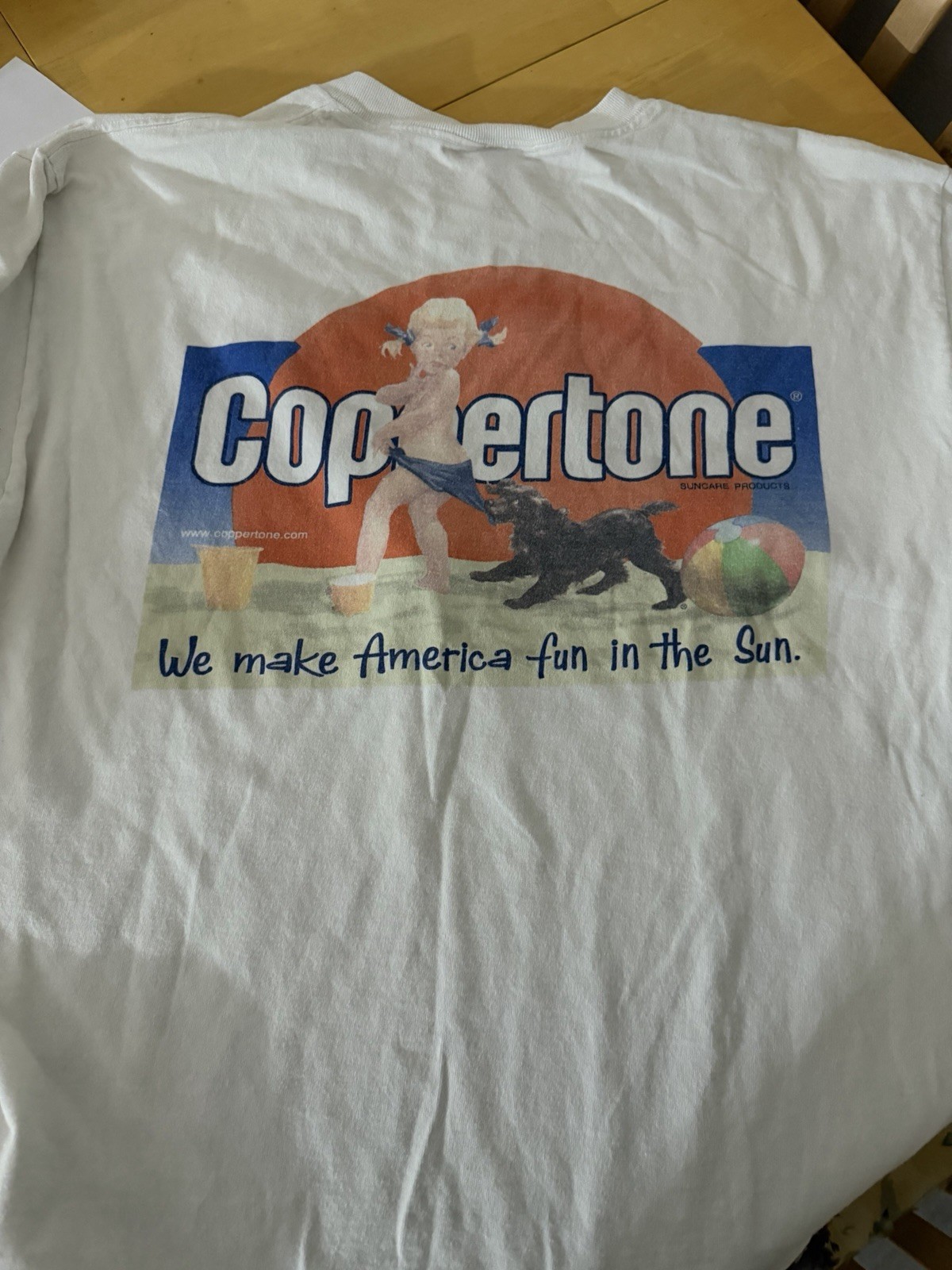 Vintage Coppertone Sunscreen Shirt Mens XL Single Stitch Ad Promo 90s Logo gallery