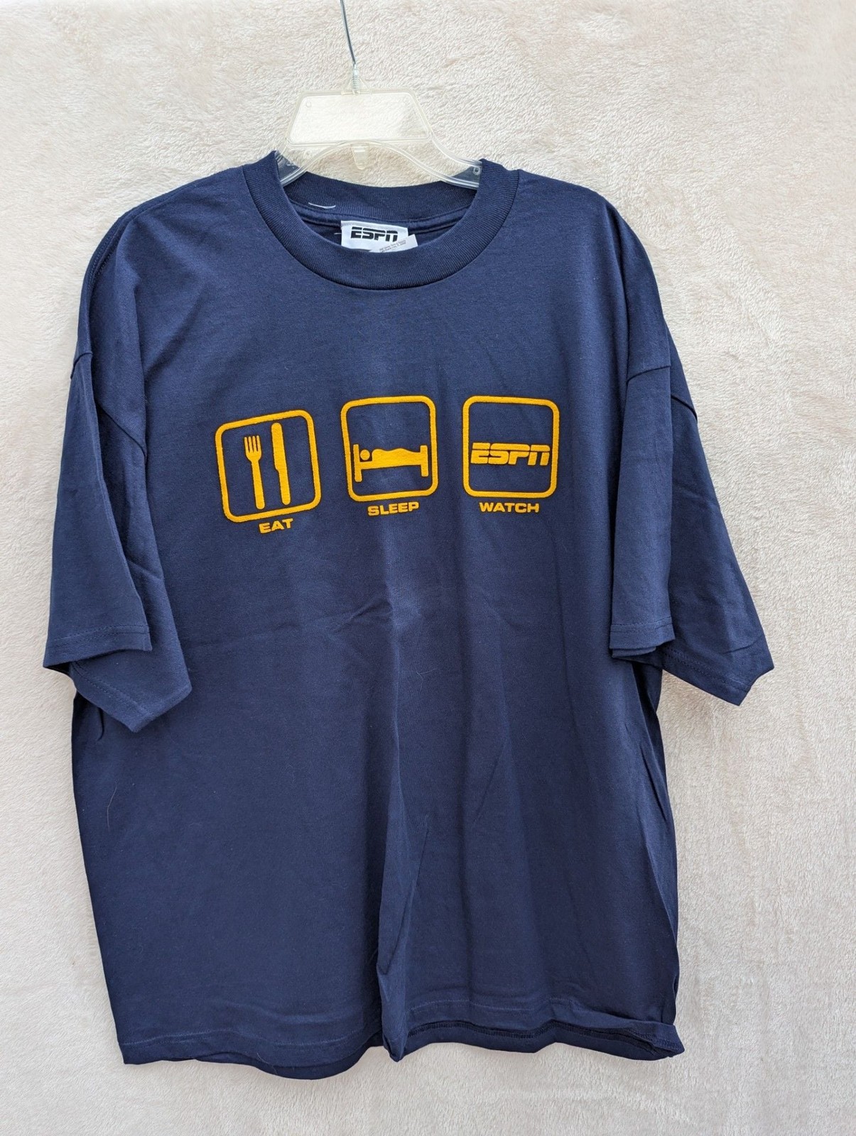 New Vintage ESPN Eat Sleep Watch T-Shirt XXL Navy Blue Disney Parks gallery