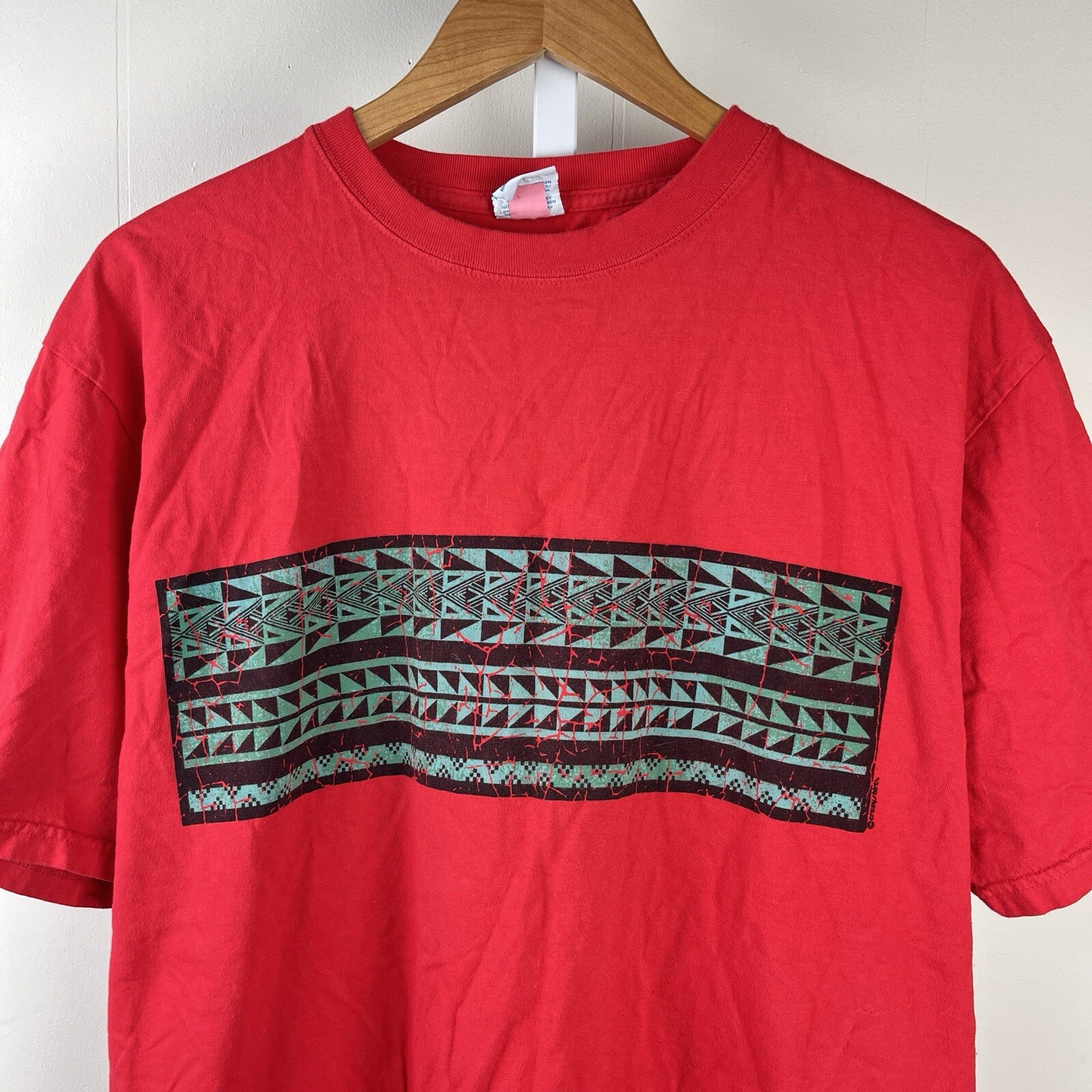 Crazy Shirts Candy Apple Red Dyed Fun Geometric Graphic T-Shirt Tee Size Large gallery