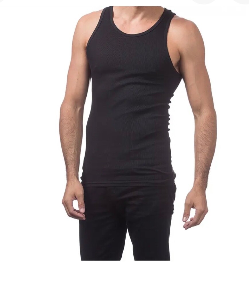 Lot 3 _6 PRO CLUB A SHIRTS TANK TOP WHITE & BLACK PRO CLUB MEN UNDERSHIRT S-5XL gallery