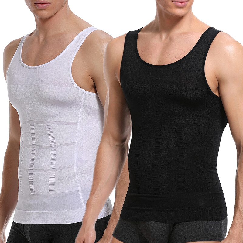 Men's Body Shaper Toning T-Shirt Ultra Durable Compression Vest Tops Undershirts gallery