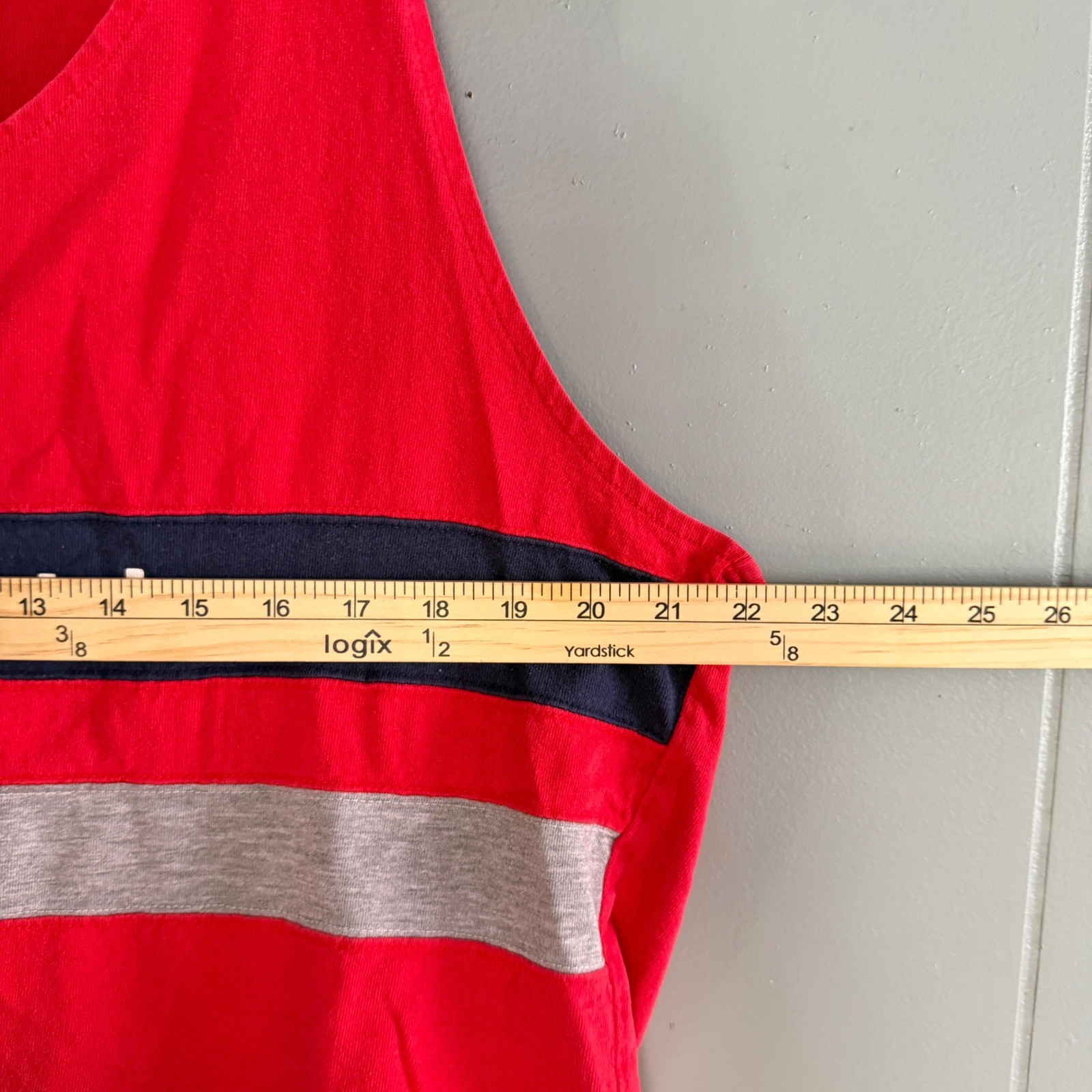 Vintage 90s Sports Illustrated Mens Tank Top Red Stripe Color Block Graphic L gallery