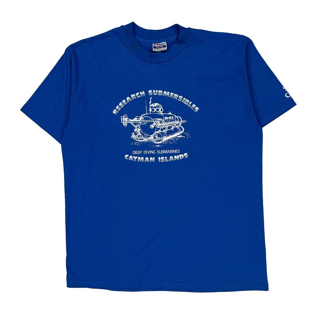 Research Submersibles Hanes Single Stitch T-Shirt - XL Blue Cotton Blend gallery