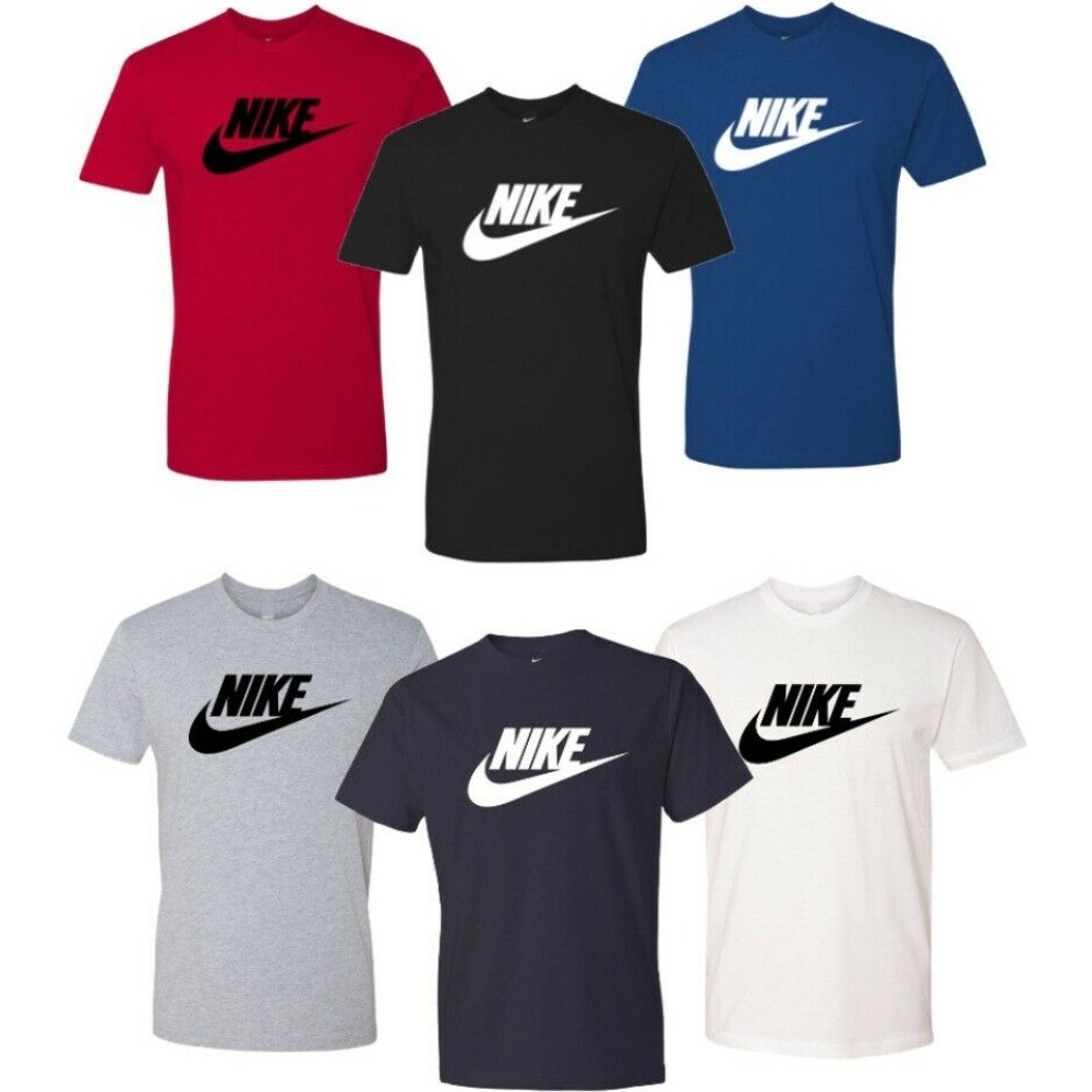 Nike Men’s T-Shirt Athletic Logo Swoosh Printed Active Short Sleeve Tee
