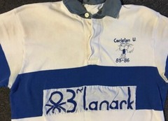 Vtg 80s Carleton University Faded Lanark House Rugby Polo Shirt S Track Grunge