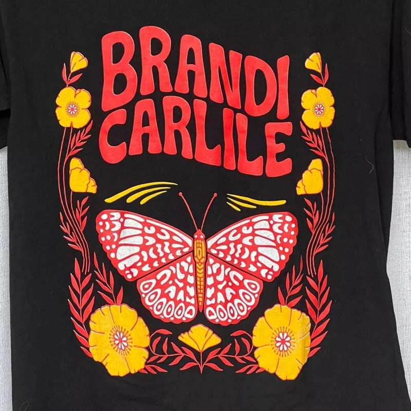 Brandi Carlile Concert T-shirt Butterfly Size S-5XL Black SD03