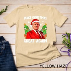 Make Christmas Great Again Funny Santa Trump 2024 Men Xmas Unisex T-shirt