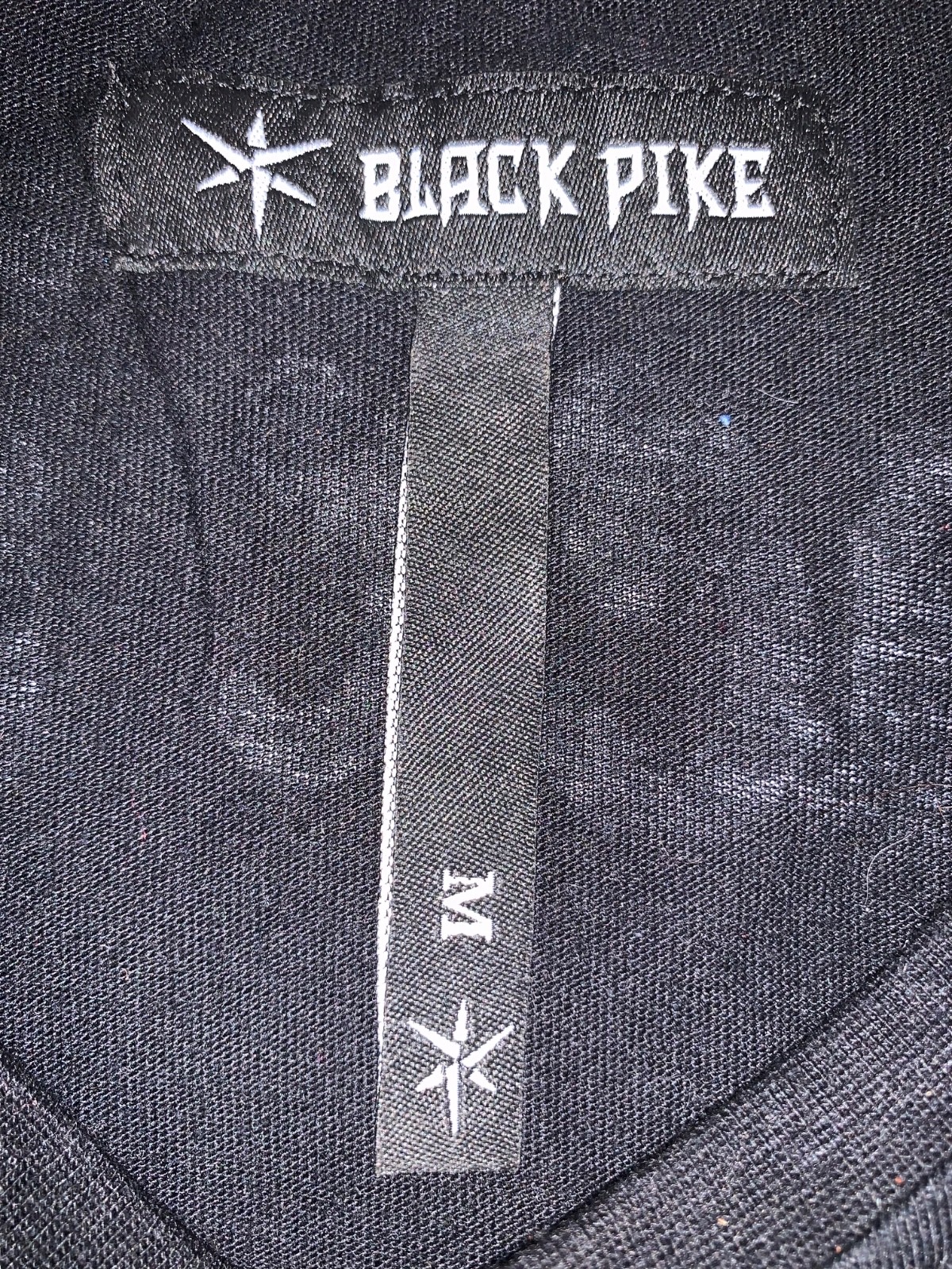 Black Pike men's all seasons T shirt graphic printed black red white M cott blen gallery