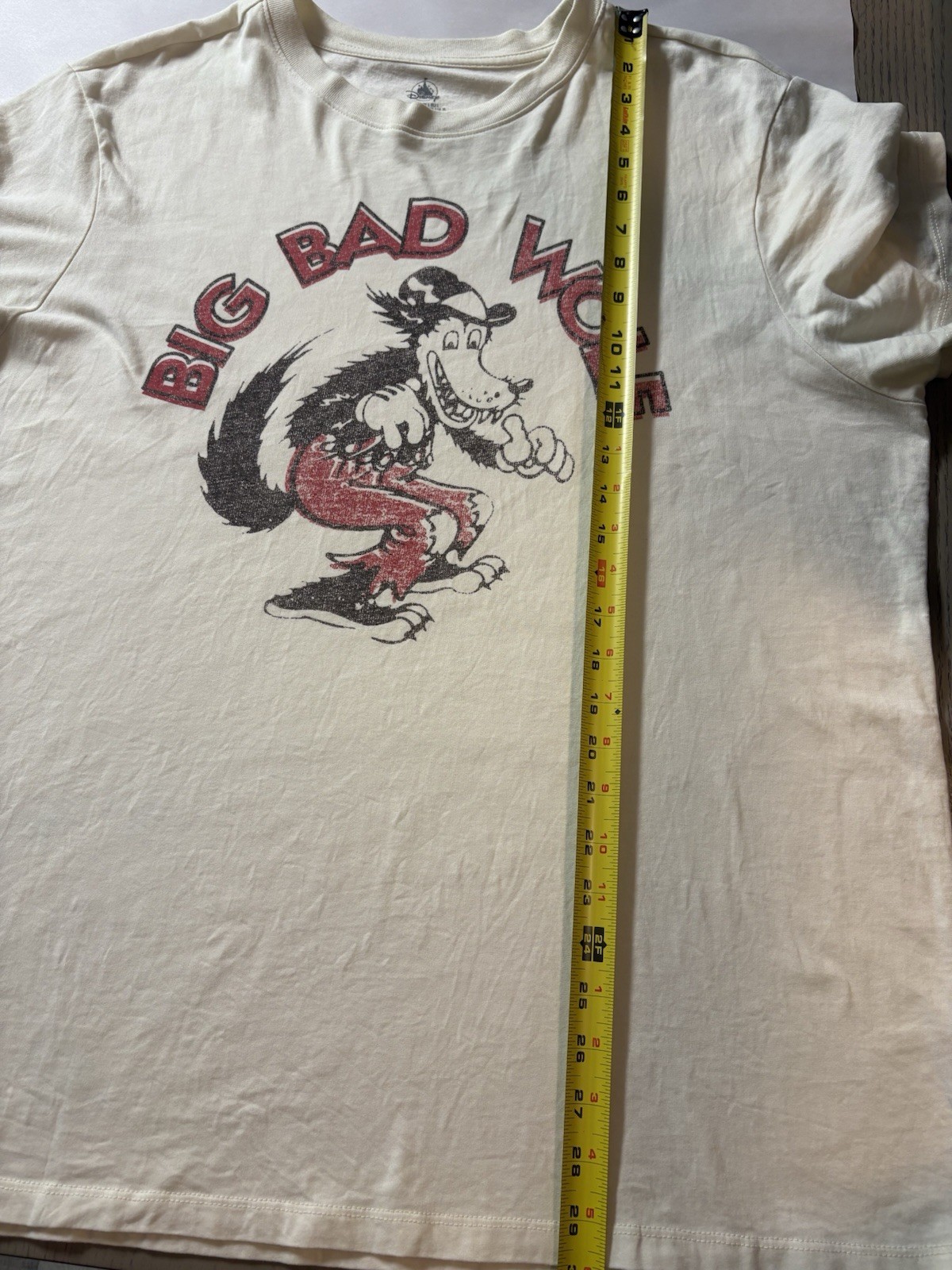Disney Collection Men's Big Bad Wolf T-Shirt Off White Crew Neck L gallery