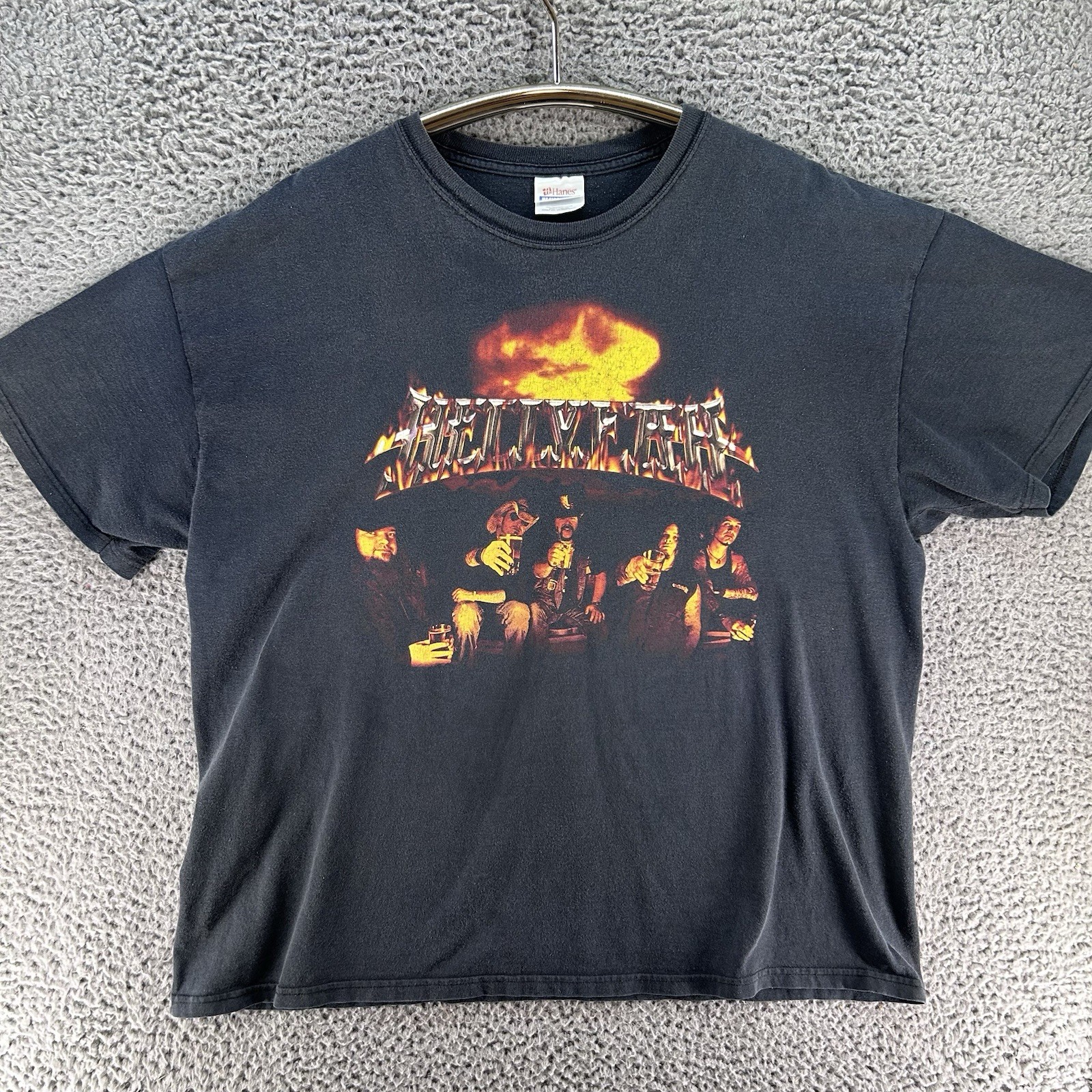 Vtg HELLYEAH Alcohaulin Ass Band T-Shirt 2XL Hard Rock Heavy Metal Double Sided