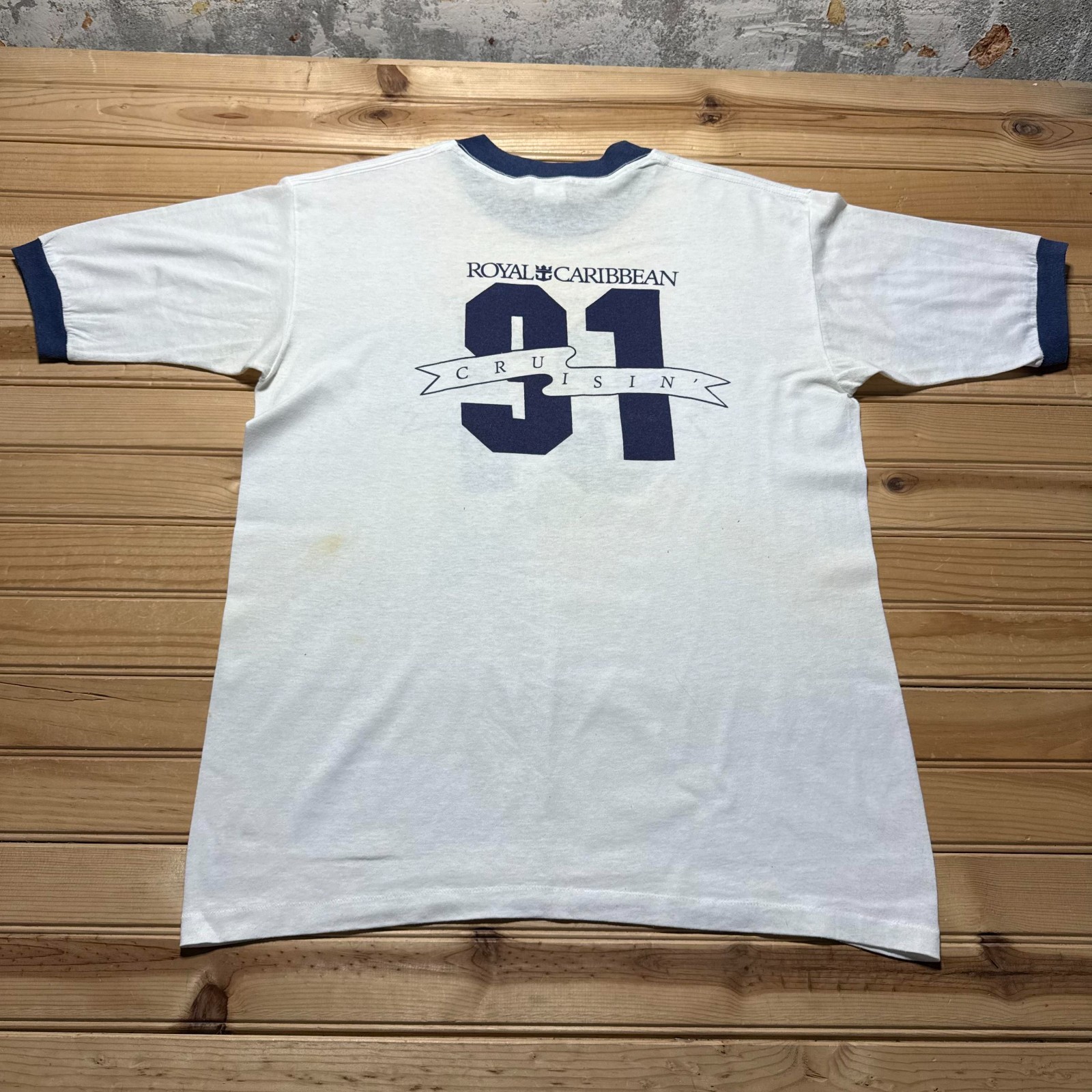 Vintage 1991 Royal Caribbean #91 Cruise Ship Souvenir Ringer T-Shirt Men's Large gallery