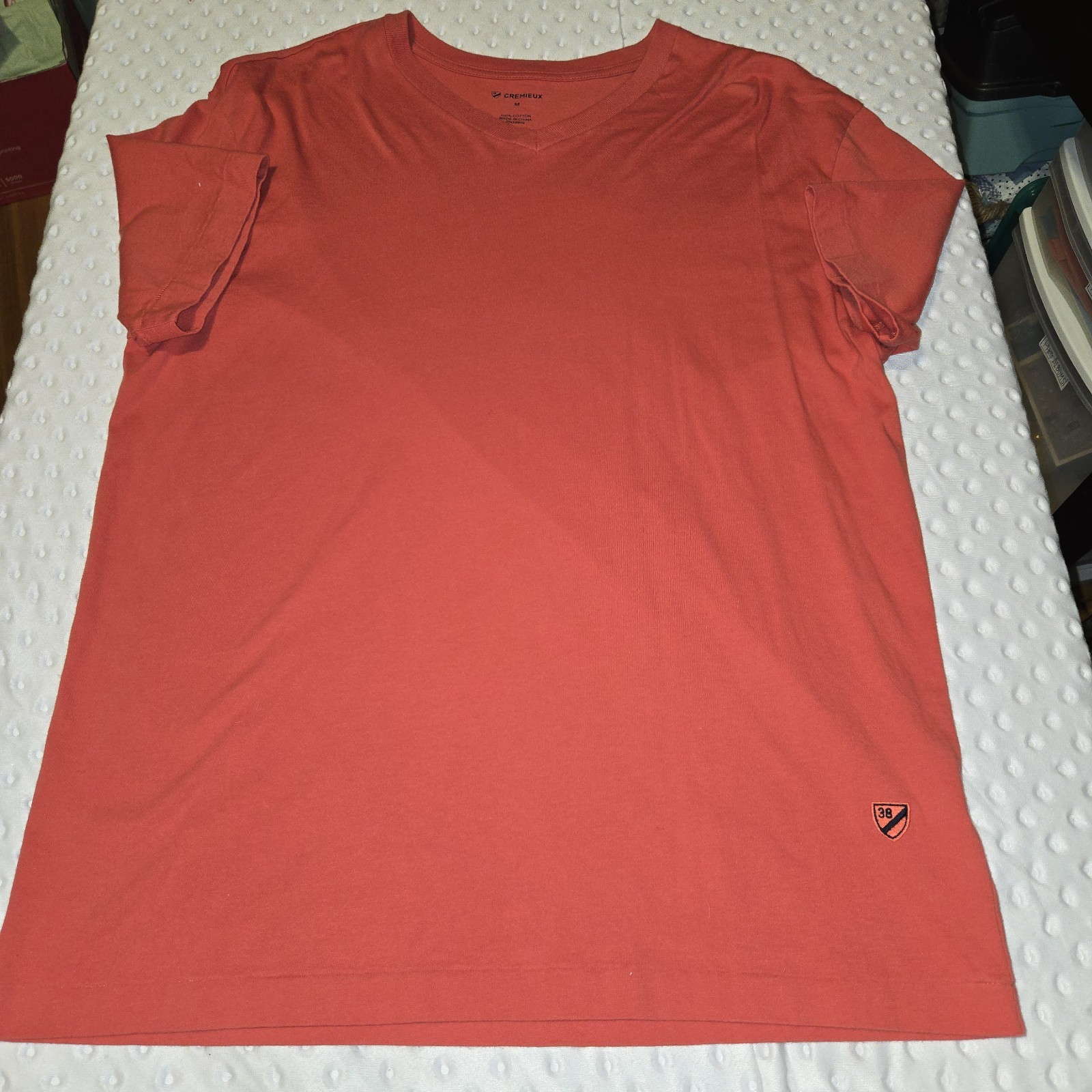 Cremieux Men’s V-Neck T-Shirt Red Short Sleeve Size Medium Stretch Cotton gallery