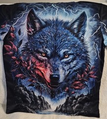 WOLF LIGHTNING WATER MOUNTAIN OUTDOOR ANIMAL T-SHIRT SHIRT