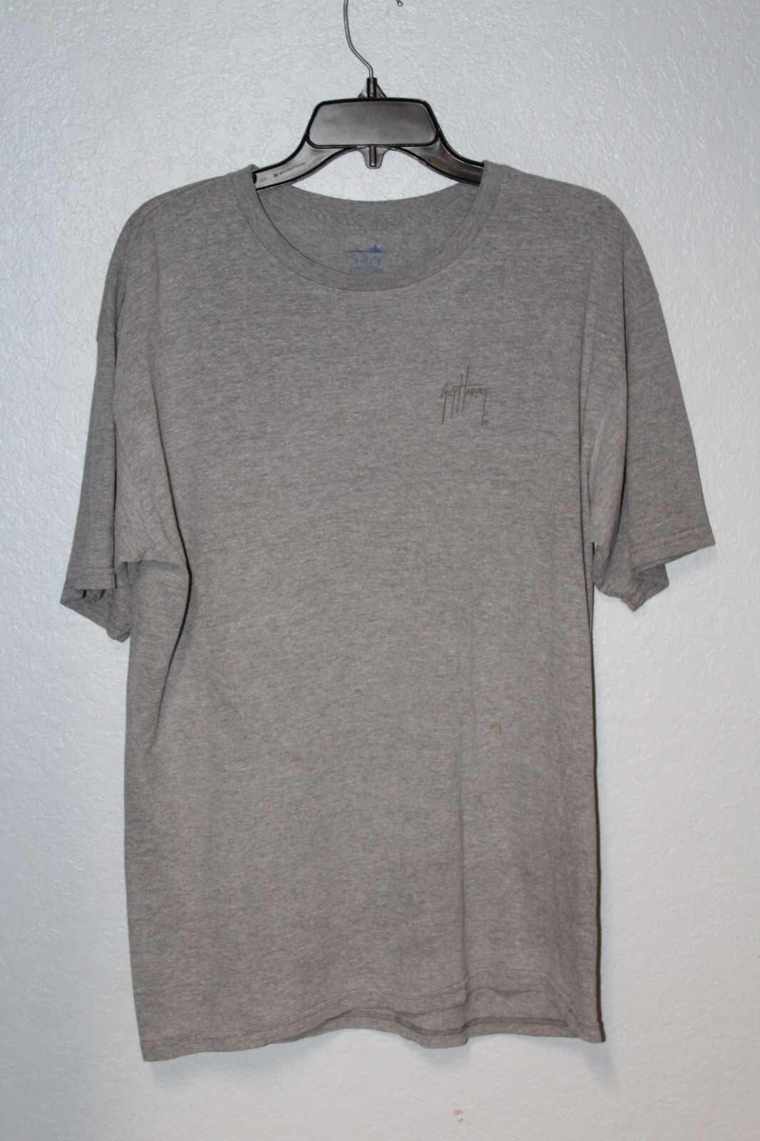 GUY HARVEY-Sailfish Marlin Print Gray Heather T Shirt Men LARGE Cotton Blend gallery