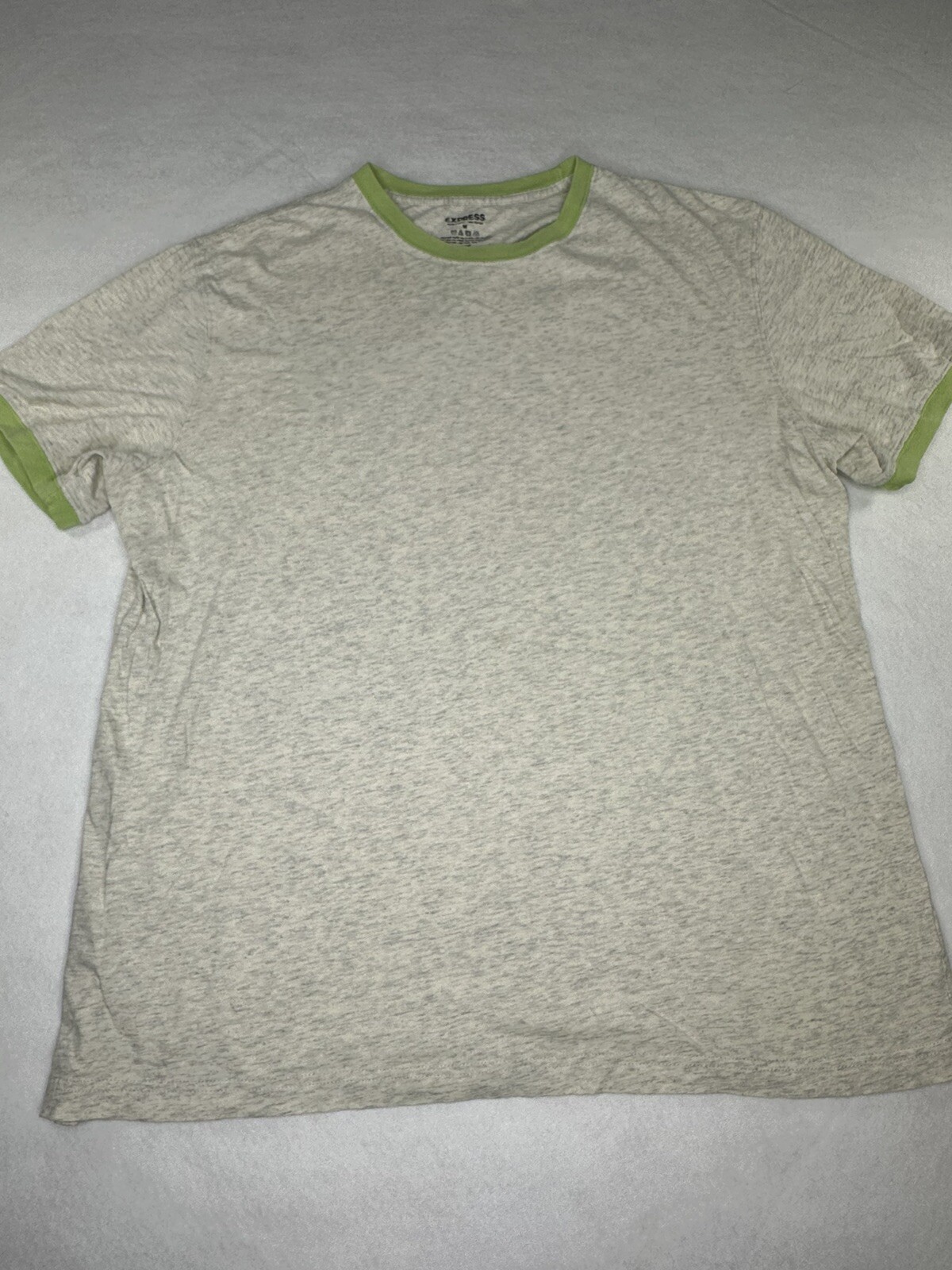 Express Heather Light Green W/Contrasting Trim T-Shirt Mens M SS Crew Neck gallery