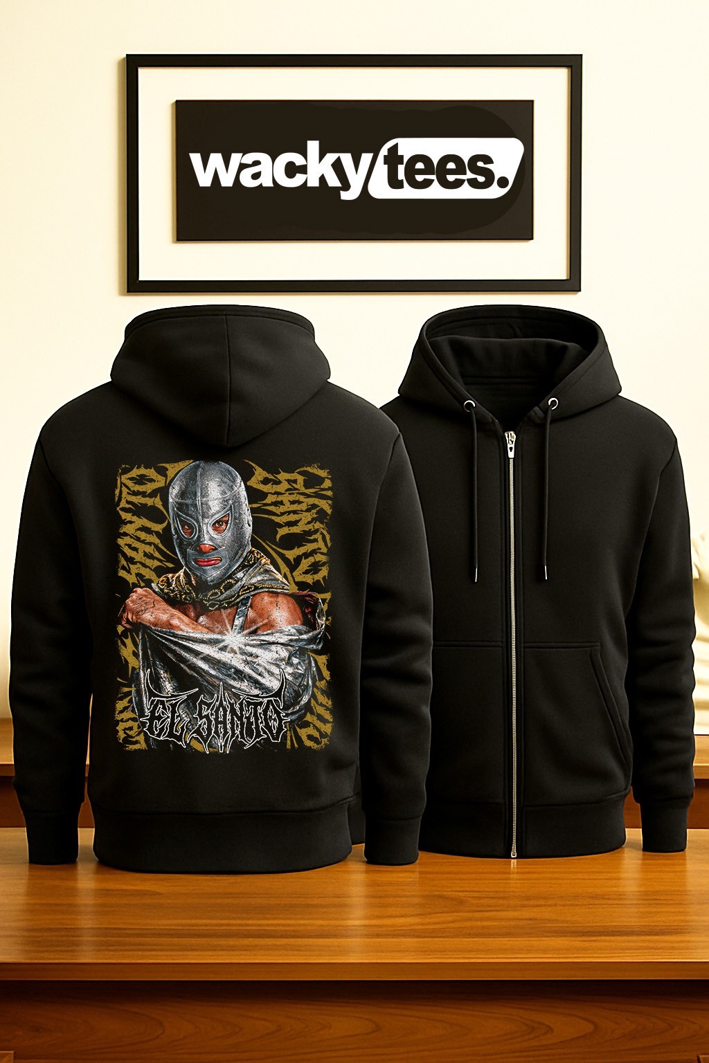 Lucha Libre El Santo Luchador Wrestling Oro Retro Style Graphic Tee Shirt gallery
