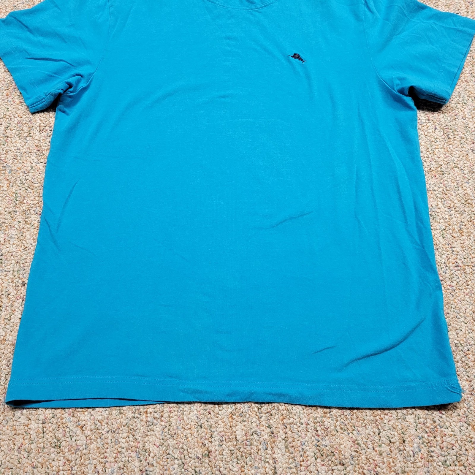 Tommy Bahama Shirt Mens Medium Blue Marlin Logo Cotton Spandex Short Sleeve gallery