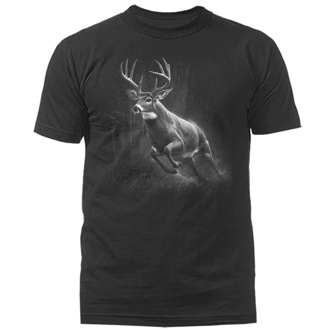Buck Jumping Whitetail Deer Hunting Wildlife Wilderness T-shirt gallery