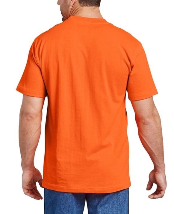Dickies Neon Orange Heavyweight Pocket Work Tee Shirt Mens XL-XXL Short Sleeves gallery