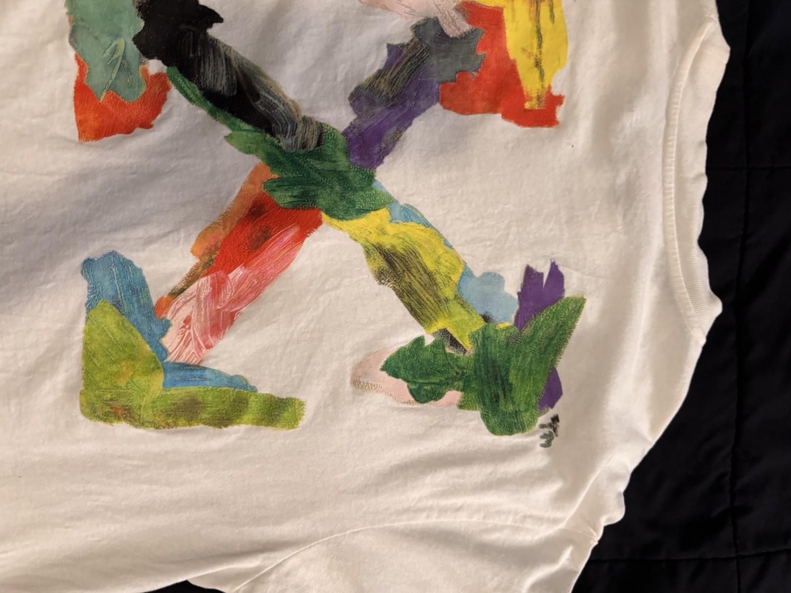 Off-White Men's White Graphic Print Crew Neck Short Sleeve Logo Tee L gallery