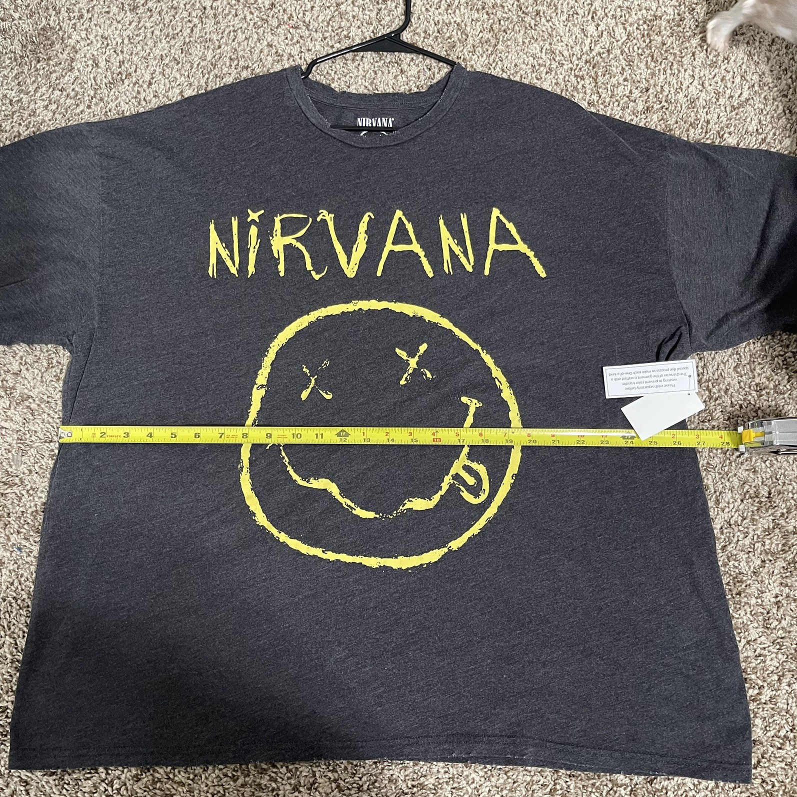Nirvana Men's Smiley 1993 Tour Graphic Distress Relax Boxy Tee Size 2XL gallery