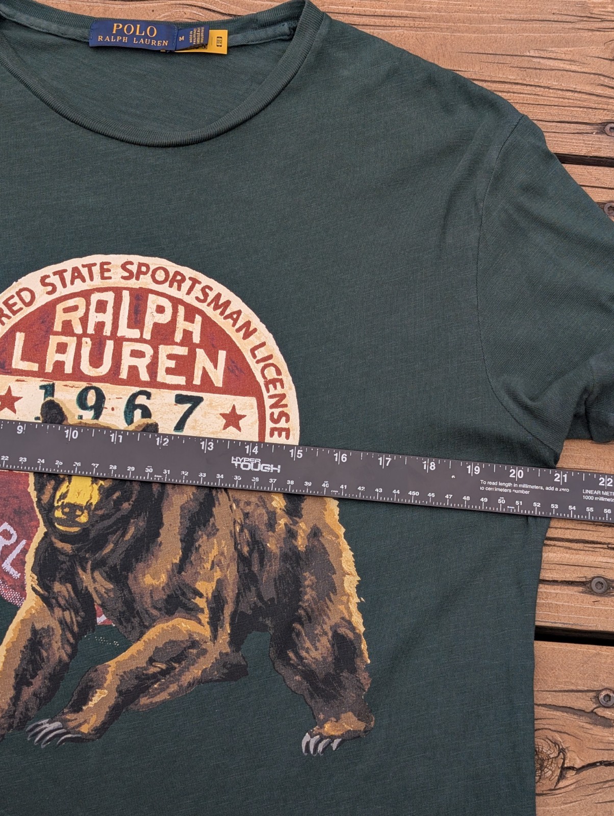 Polo Ralph Lauren State Sportsman License Grizzly Bear Tee Size M WORN ONCE gallery