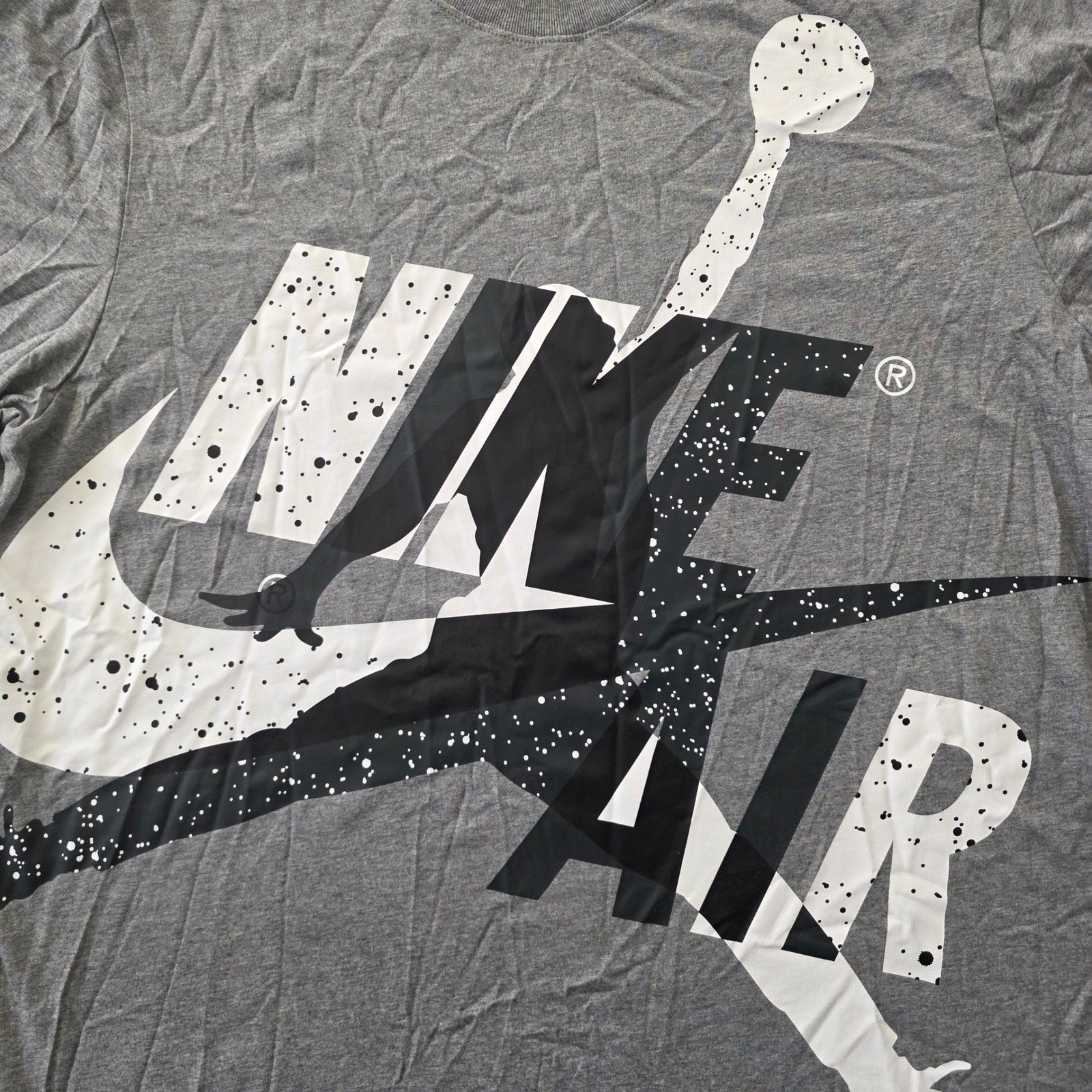 Jordan Jumpman Air Mens T-Shirt Grey Black White Graphic CT6751-093 Large NEW gallery