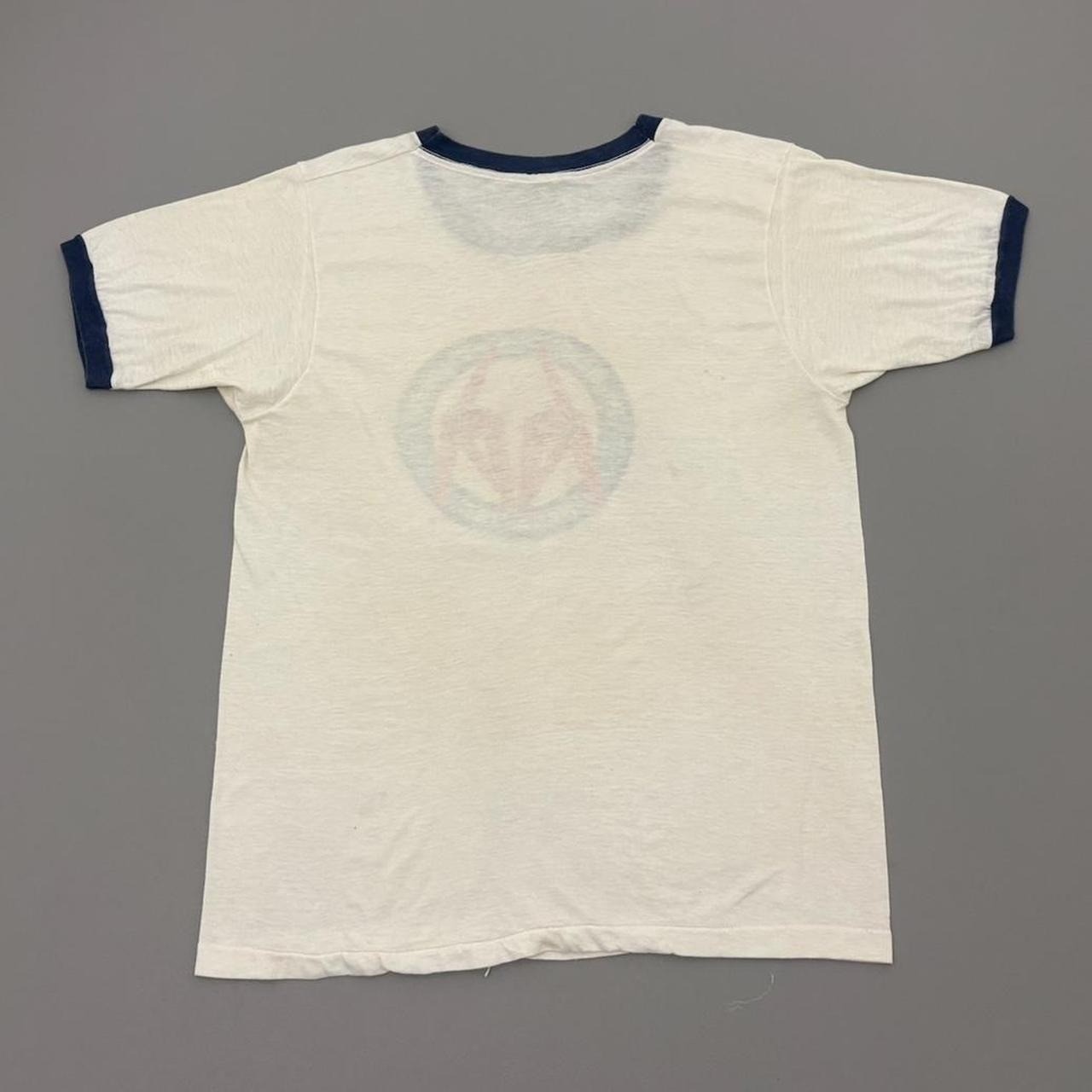 Vintage 70s Nasa Fitness Ringer Shirt White Polycotton Space Size Medium gallery
