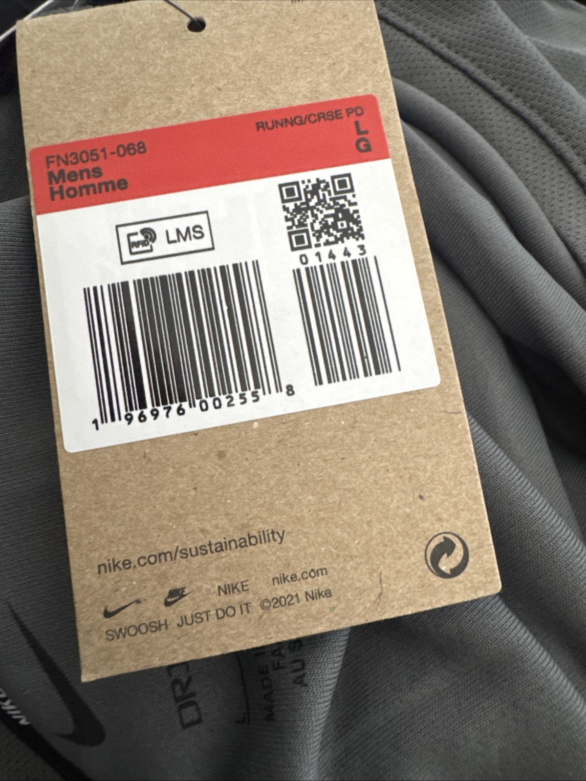 Nike Grey Dri-FIT Miler Logo 1.0 Flash UV Short Sleeve Running Top Repel L XL gallery
