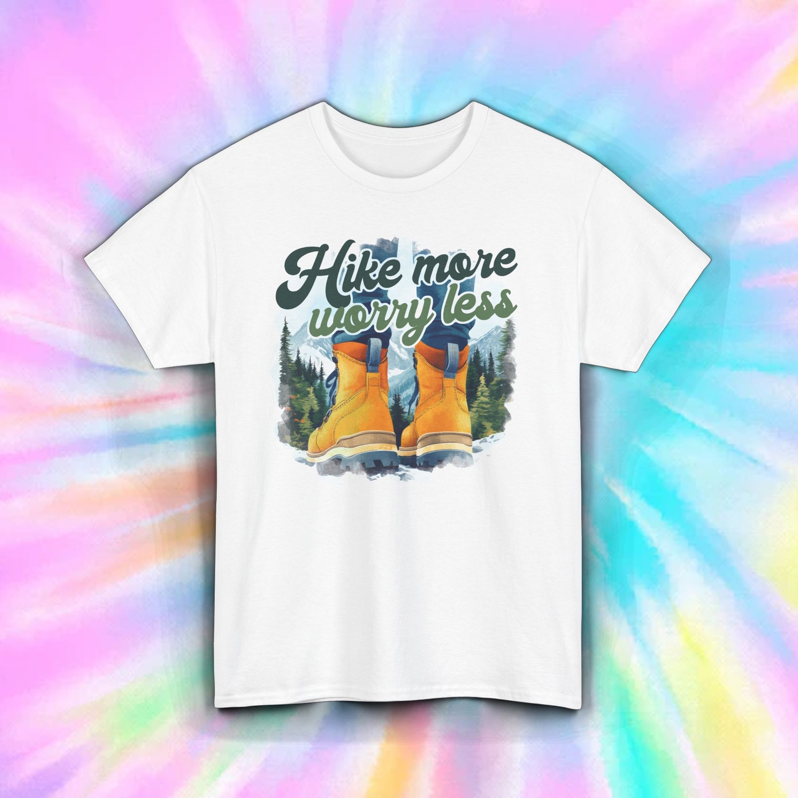 Hike More Worry Less Shirt Nature Forest Boots Hiking Adventure Tee S-5XL gallery