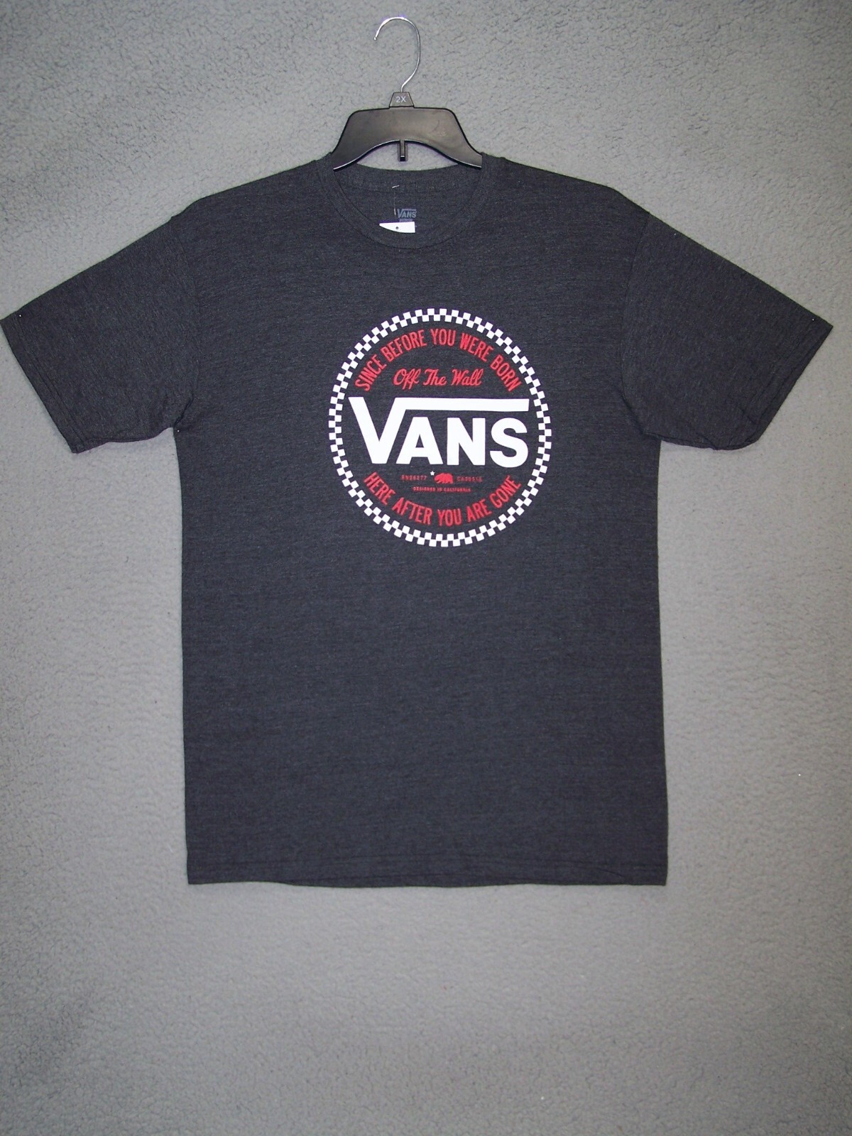VANS Shirt Adult Medium Gray Graphic Big Logo Short Sleeve Classic Outdoor Mens gallery