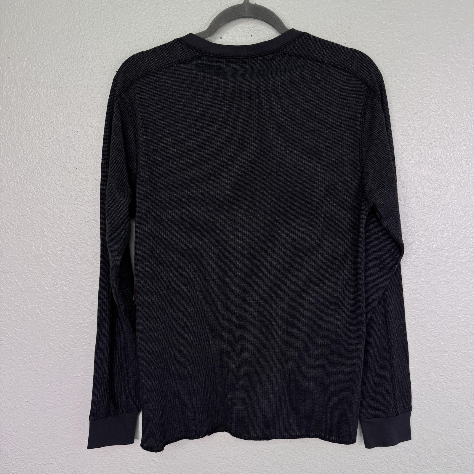 Roark Shirt Mens Medium Thermal Henley Range Rat Knit Long Sleeve Waffle Grey gallery