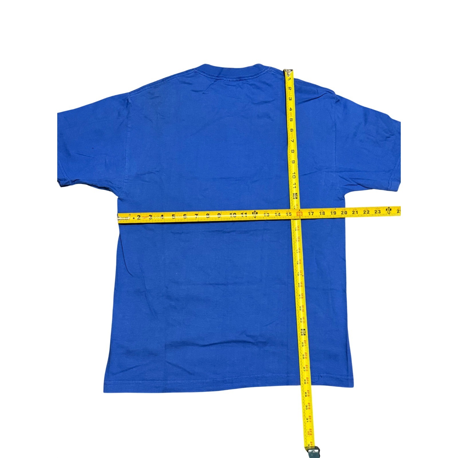 VTG Diamond Star Mens Graphic T-Shirt Blue Bull Skull Barbed Wire Benzene Large gallery