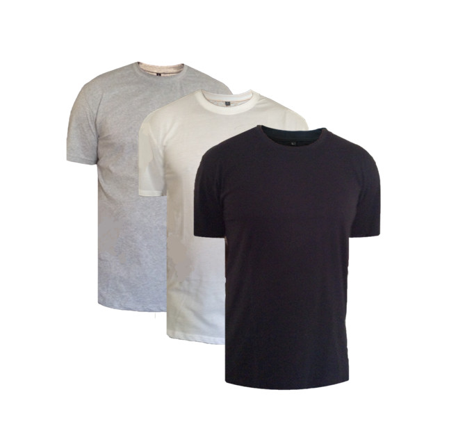 3 pack of Plain Crew Neck cotton T shirts