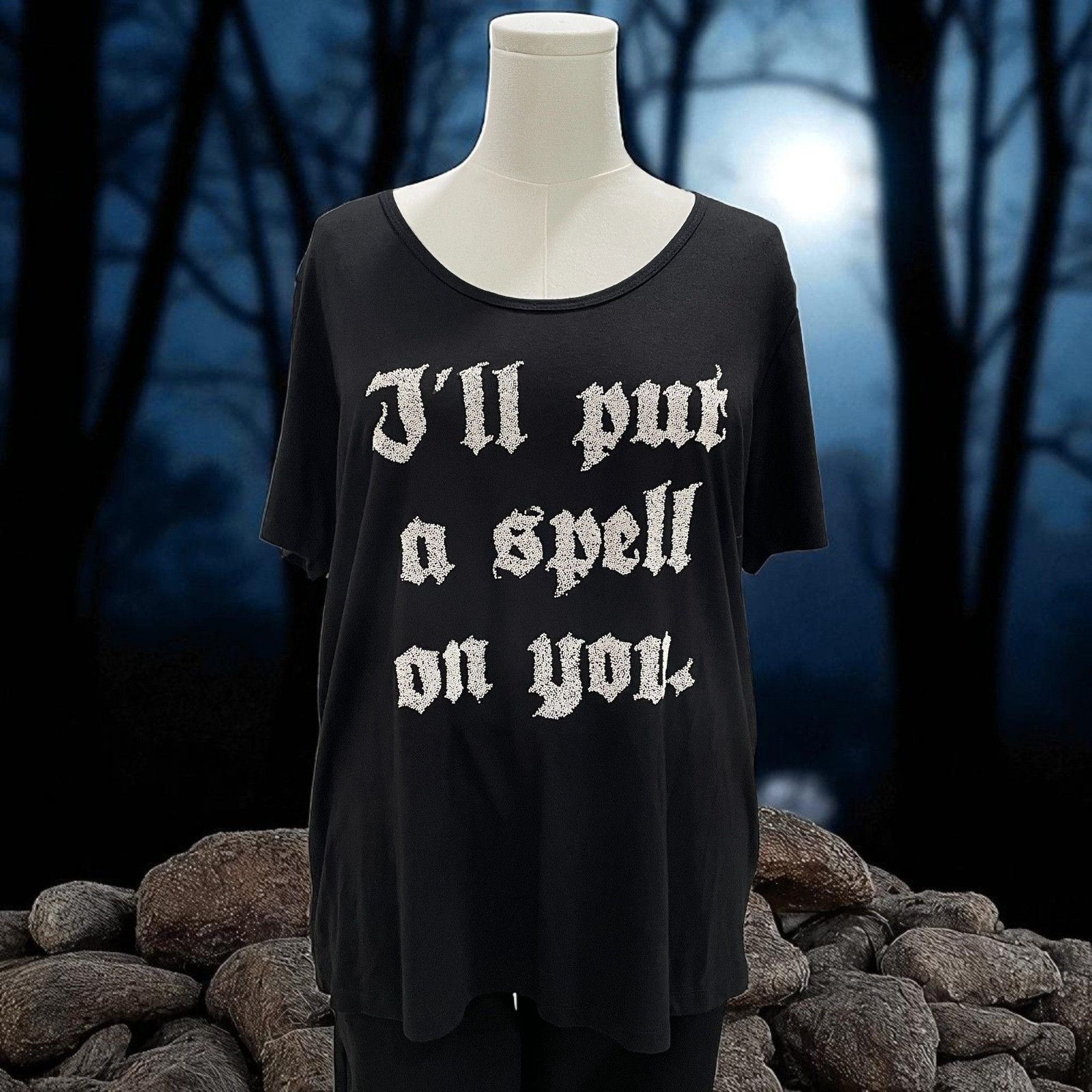 Halloween Spell On You Graphic Shirt 2XL Witch Cape Costume Top Goth Witchy gallery