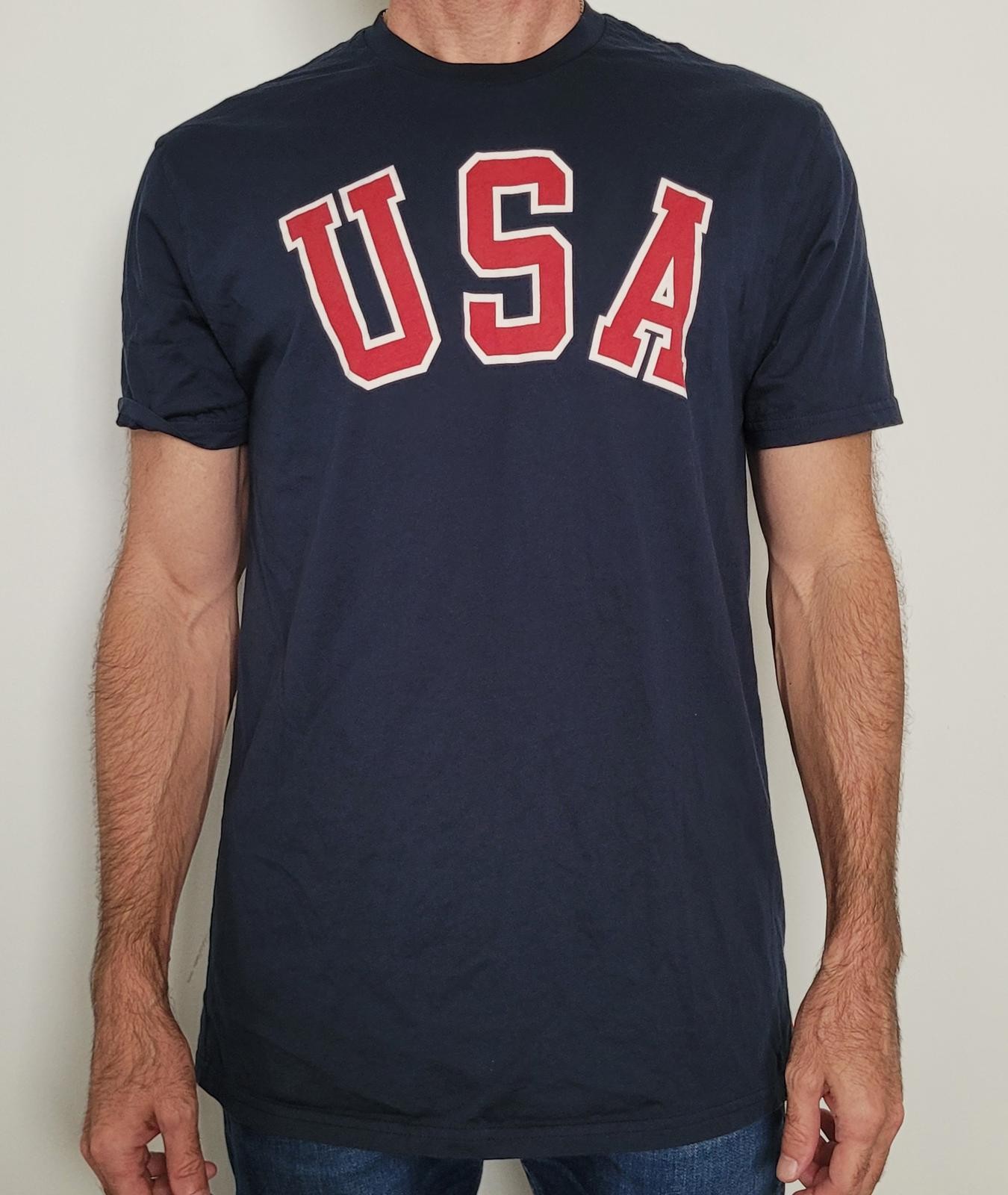 USA Men’s Large Navy T-Shirt General Standard 100% Cotton in the USA Graphic