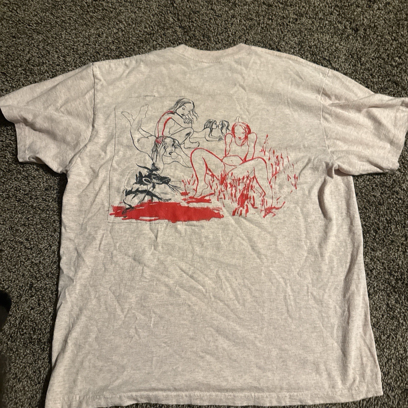 Supreme Men’s Beige Popeye Graphic Logo Short Sleeve Crew Neck T-Shirt L gallery