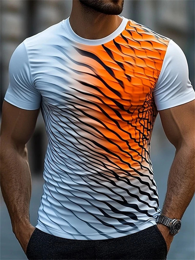 Funny Optical Illusion Graphic T Shirt For Men 3D Printed Art Abstract. gallery