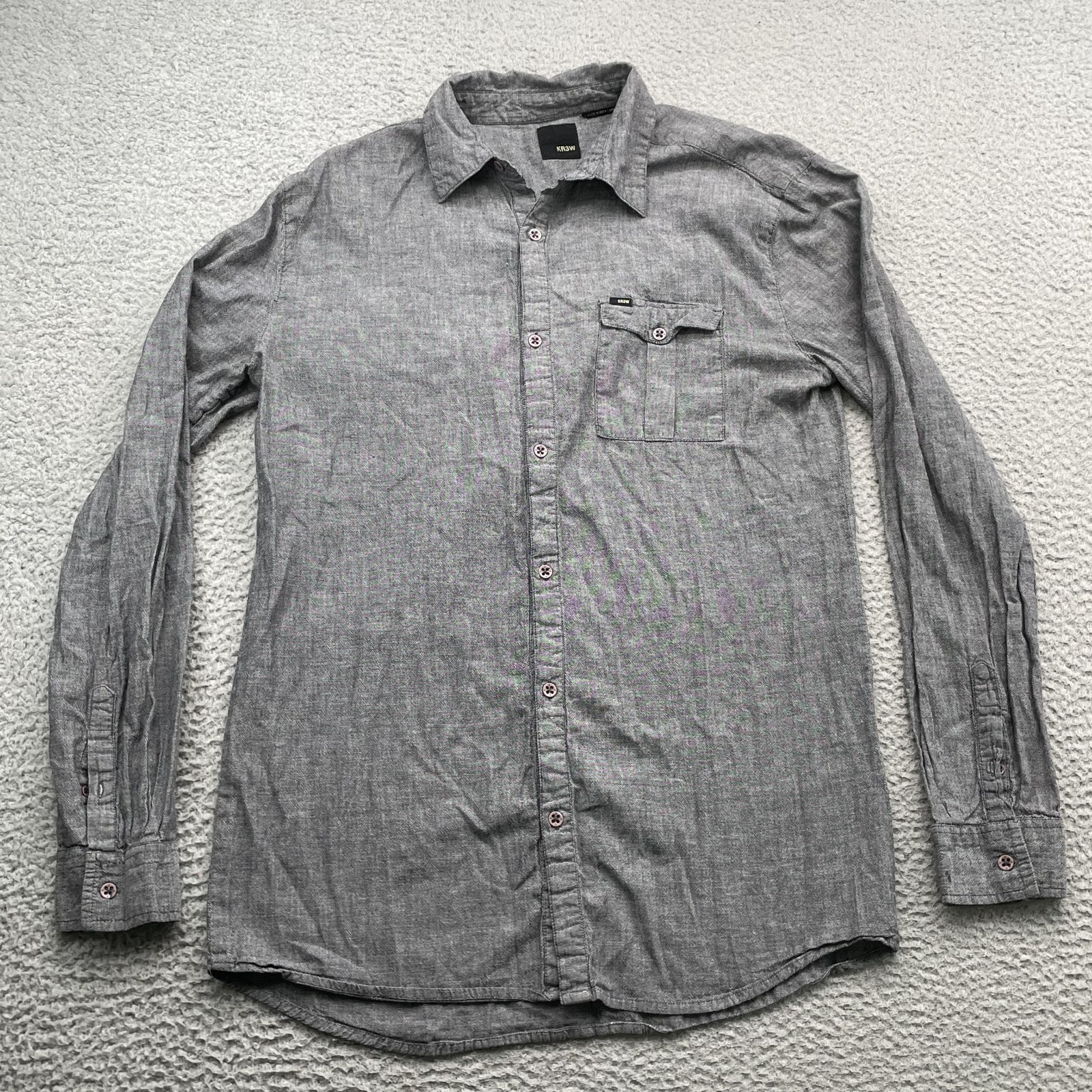 H&M KR3W Button Up Shirts Lot 2 Men's Large Casual Office Travel Preppy Academia gallery