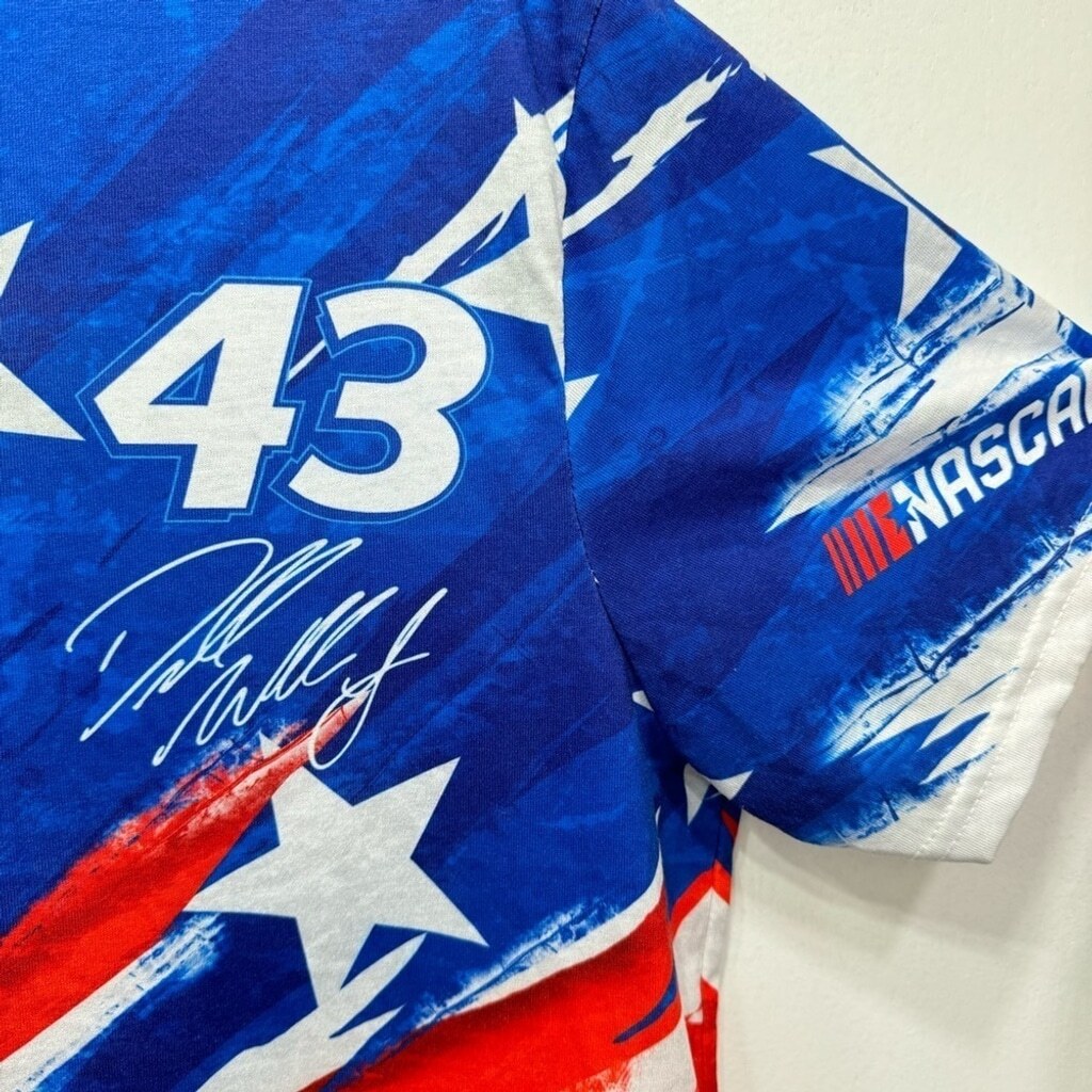 NASCAR Bubba Wallace #43 Red White & Blue Commemorative Shirt Medium gallery