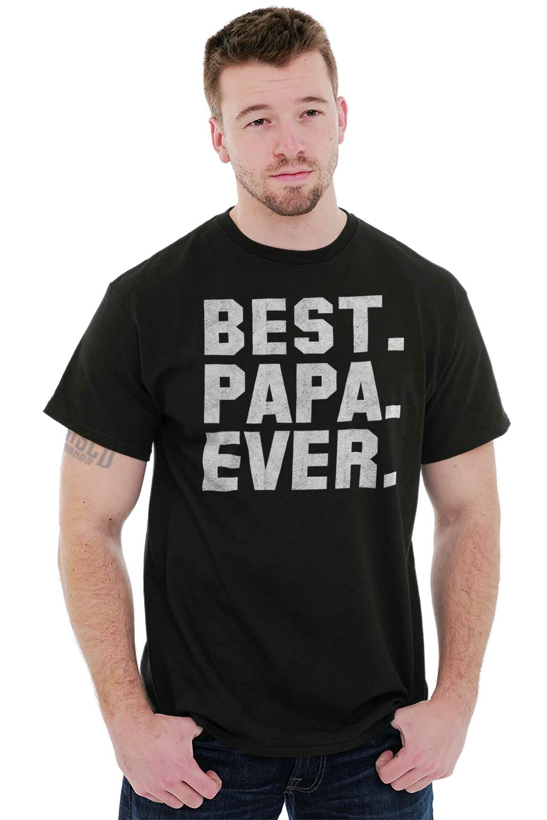 Best Papa Ever Dad Father Grandfather Gift Mens Casual Crewneck T Shirts Tees gallery