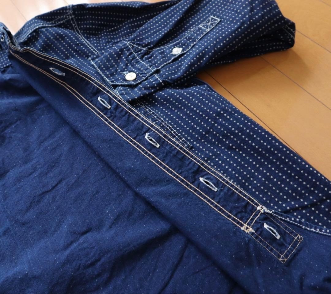 The Real McCoy's Double Diamond Indigo Star Wabash Work Shirt S Indigo Men’s gallery