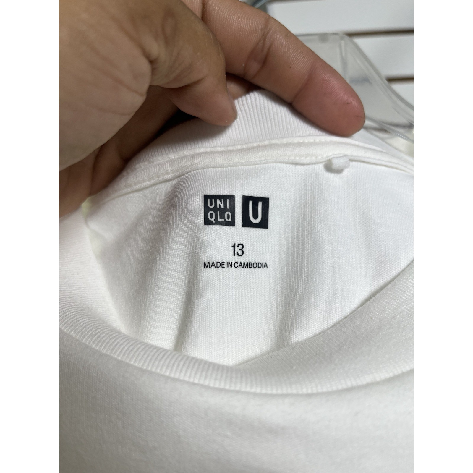 Uniqlo U Crew Neck Long Sleeve T Shirt White Pocket Size 13 gallery