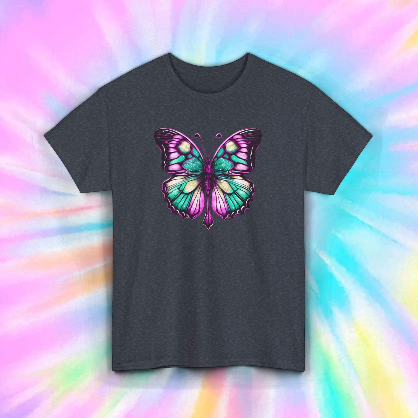 Colorful Butterfly T-Shirt Psychedelic Nature Aesthetic Art Tee S-5XL gallery