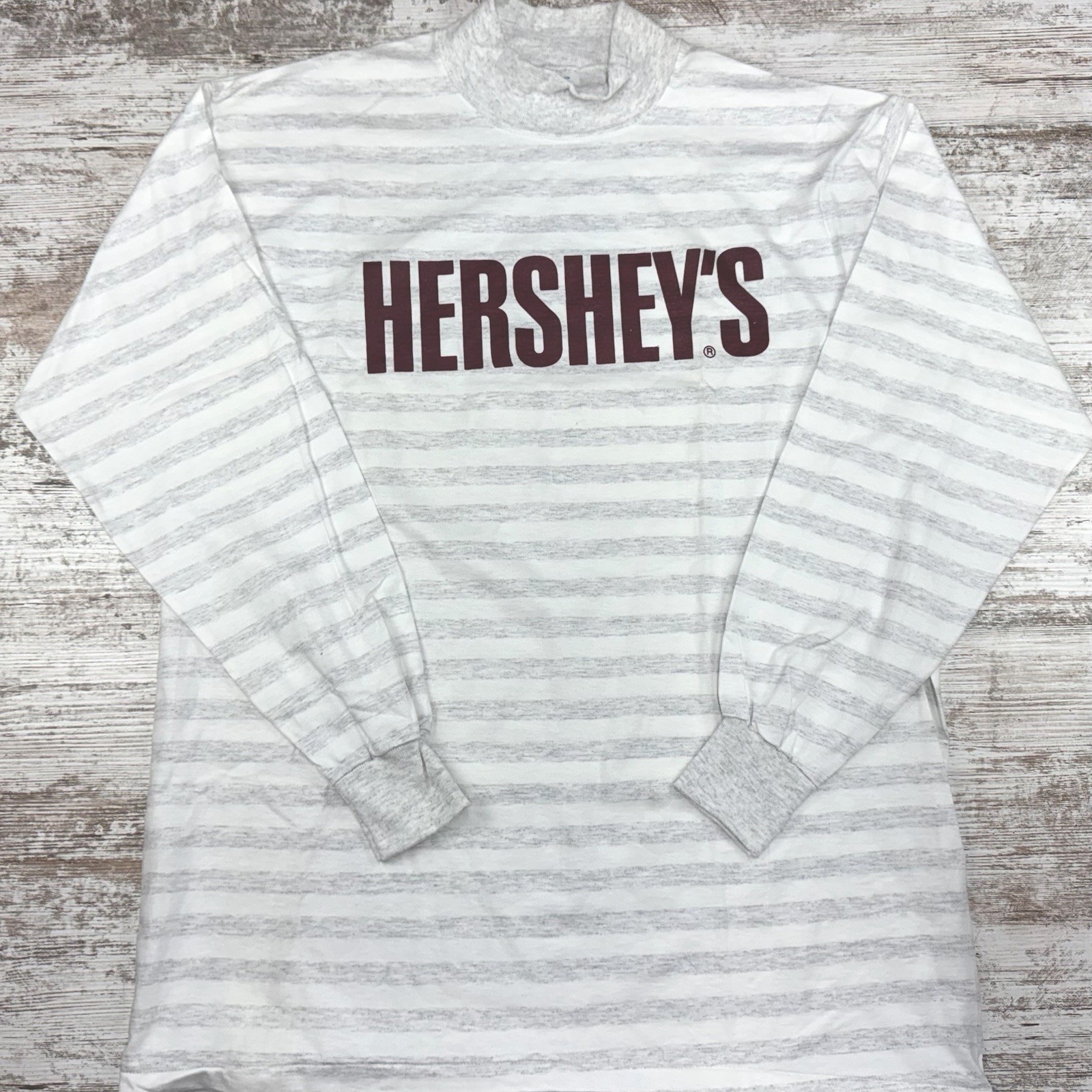 VTG Hershey’s Candy Bar Long Sleeve Mock Neck Shirt Men’s XL Made In USA 90s 80s