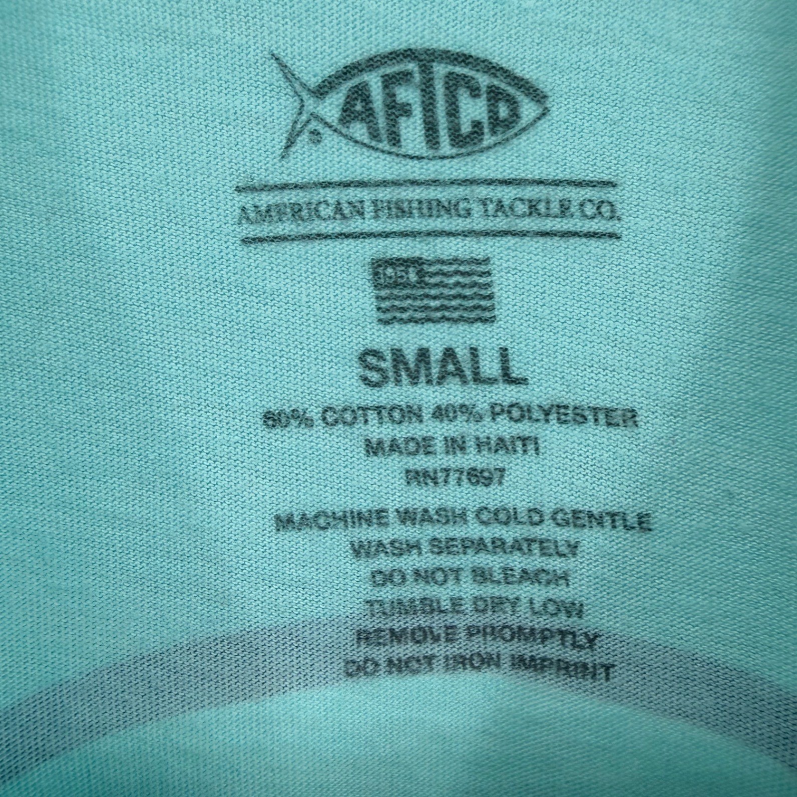 AFTCO Mens Small Aqua T-Shirt Short Sleeve American Fishing Tackle Co. gallery