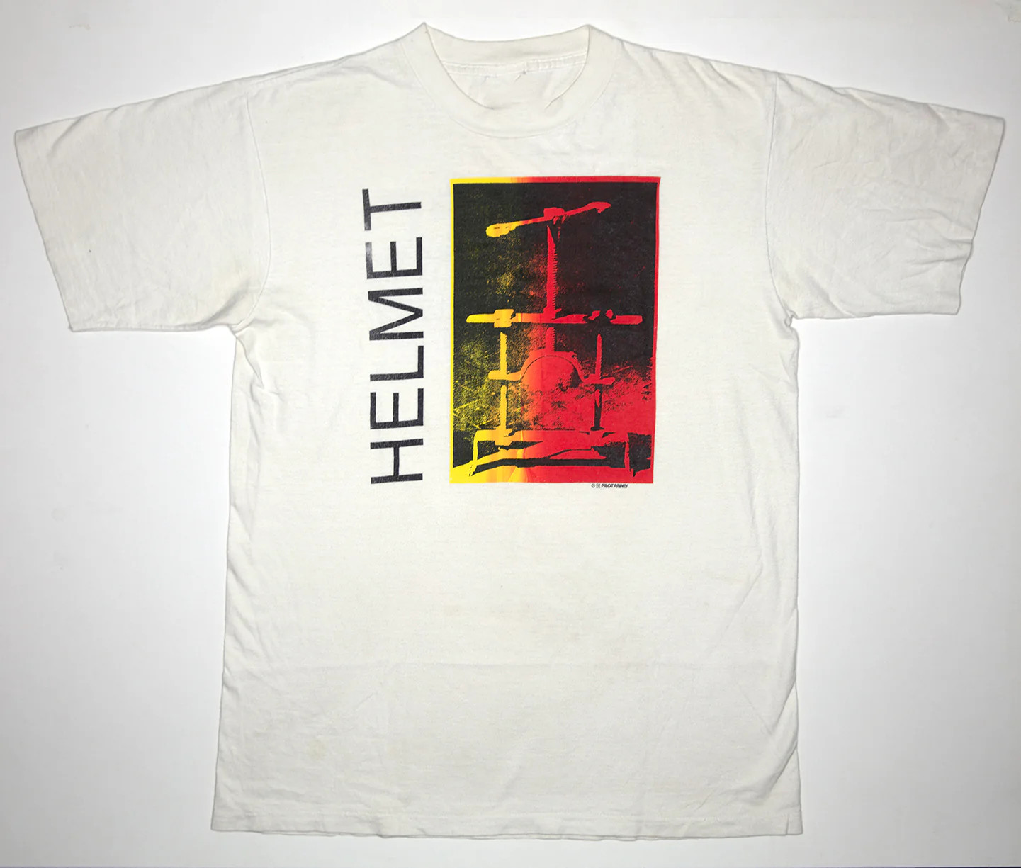 Vtg Helmet - 1990 Strap It On Tour Cotton White Full Size T Shirt For Men JU08 gallery