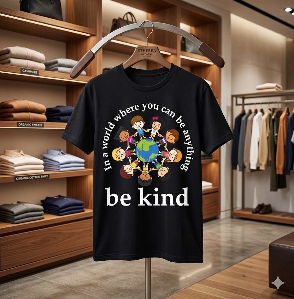 In A World Be Kind Kids Earth World Kindness Day Teachers T-Shirt - H077 gallery