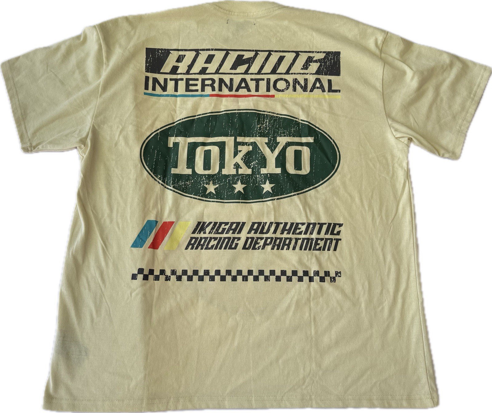 BrandMakers Tokyo Japan Racing Graphic T-Shirt Mens XL Cream Heavyweight New gallery